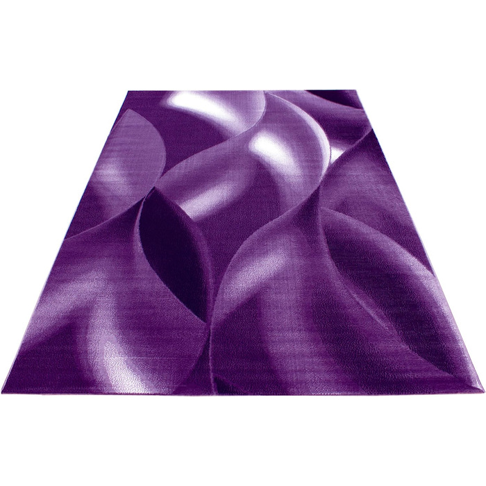 Домашній килим з коротким ворсом, килим для вітальні з візерунком тіней, світло-сірий в дрібну клітку, Розмір (80x150 см, фіолетовий)