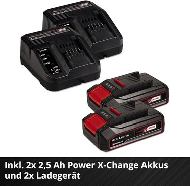 Акумуляторний газонокосарка Einhell GE-CM 36/33 Li Kit Power X-Change (36 В, ширина косіння 33 см, до 250 м², кошик 30 л, висота стрижки 25-65 мм, 2 x 2.5 Ah акумулятори + 2 зарядні пристрої)