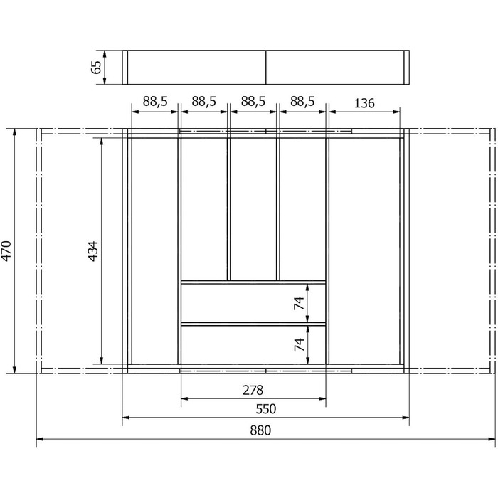 Бамбуковий лоток для столових приборів SO-BOX розширюється на 7-9 відділень для ящиків 50-60 см з ножовим блоком