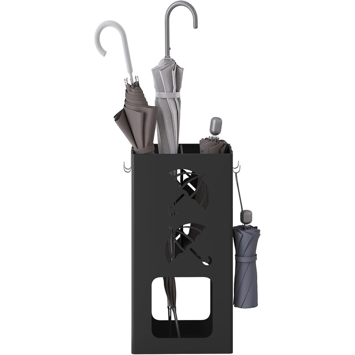 Підставка для парасоль підставкою WOLTU, 2 відділення, з 4 гачками, металева, біла, 25x49x15 см, SST16ws