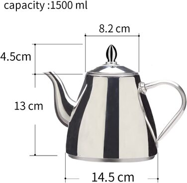 Чайник з нержавіючої сталі SANQIAHOME з ситечковою вставкою кавник з фільтром для заварювання чаю для заварювання безпосередньо в чайник з порожнистою ручкою