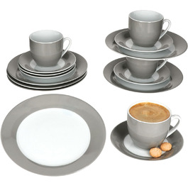 MamboCat Набір кавового сервізу на 6 осіб (18 предметів) | Кольоровий порцеляновий посуд для кави та сніданку