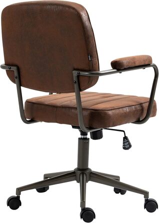 Ергономічне крісло для офісу CLP Natrona I - регульована висота, поворот на 360°, функція гойдання, м'яке сидіння, легкопрохідні ролики, колір: коньяк