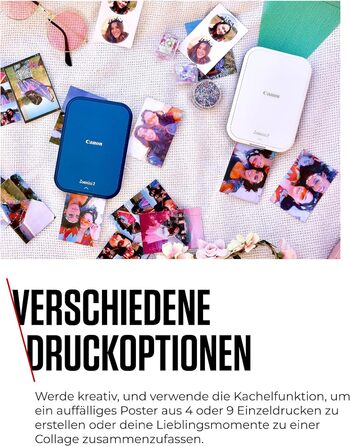 Canon Zoemini 2 Perlweiß: Міні-фотопринтер для смартфонів та планшетів | Модель для подорожей | Комплект друку