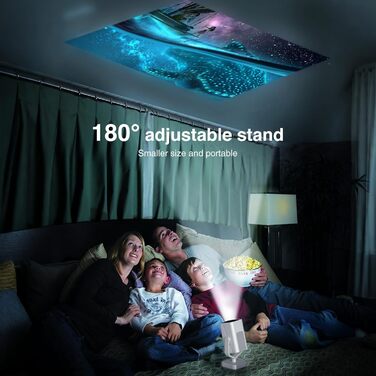 Портативний проєктор Mini Beamer з Android OS, автоматичною корекцією трапецеїдальних спотворень, підтримкою 4K 1080p, Bluetooth WiFi6, 160 ANSI, електричним фокусом для телефону/ТВ приставки/Outdoor/ноутбука