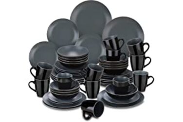 Комбінований сервіз глиняний посуд, Набір посуду vancasso LENTO з 48 предметів, Сучасний столовий сервіз на 12 персон