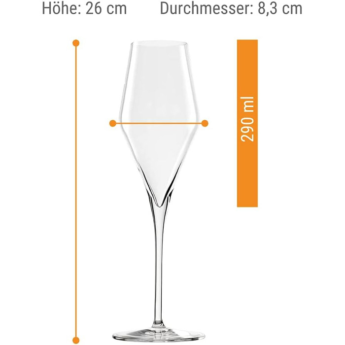 Набір з 6 келихів для шампанського 290 мл, Quatrophil Stölzle Lausitz