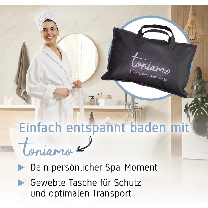 Преміум подушка для ванни з підголовником та підтримкою шиї | Ергономічна подушка для ванни з присосками | Синій (Sandy)