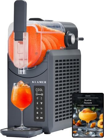 Машина для сльошу KLAMER 2 л, 5 програм: сльоші, коктейлі, молочні коктейлі, фрапе, вино, автоматичне очищення, Turbo Freeze, без льоду