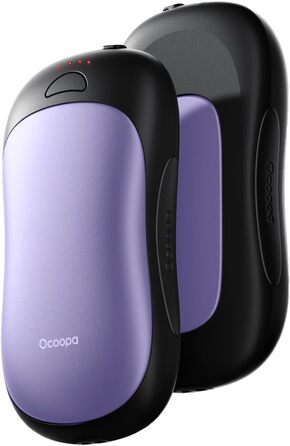 Електричні грілки для рук OCOOPA 2 шт. 10000mAh, Powerbank USB, багаторазові, 4 режими нагріву, до 58°C, подарунок для чоловіків, для гольфу, полювання та кемпінгу, UT3 PRO (Чорний_ фіолетовий)