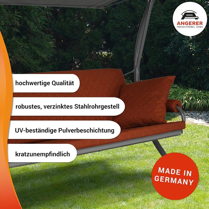 Гойдалка Анґерер Голлівуд Елеганс Джой – для сидіння, відпочинку та сну, з функцією ліжка, легка збірка, Made in Germany, високоякісна тканина, темно-сіра