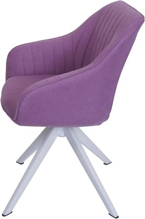Крісло Mendler для обідньої зони HWC-K27, кухонне крісло з підлокітниками, поворотне, тканина, ліловий