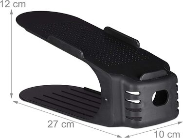Органайзер для взуття, розмір до 39/40, 9,5x24 см, чорні, до 12 пар