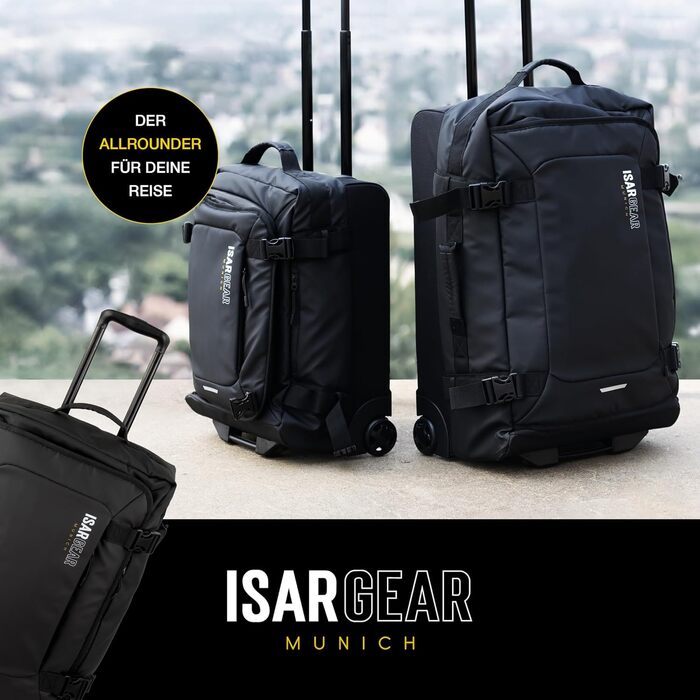 М'який чохол Isar Gear 24 48л, 2 колеса, 60x40x20см, чорний