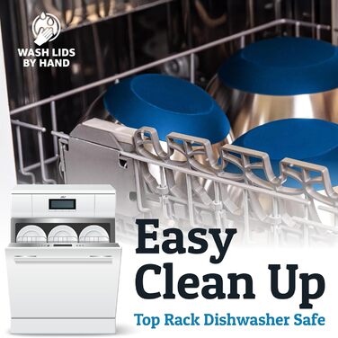 Набір місок для перемішування Priority Chef (6 шт.) з кришками, нержавіюча сталь, з антиковзними днами, 3 тертки, блакитний