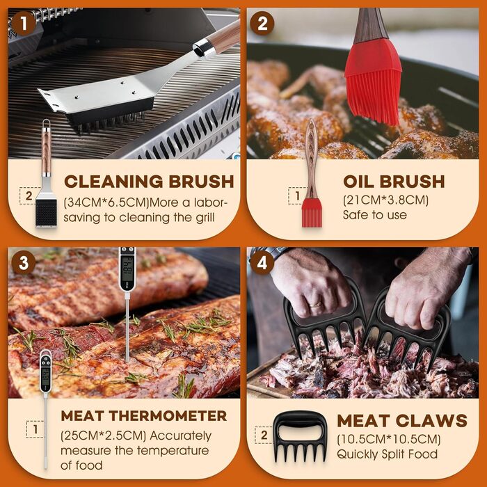 Набір гриль-посуду DRAGON RIOT з нержавіючої сталі, 29 предметів. Преміум-набір аксесуарів для гриля з лопаткою в алюмінієвому кейсі. Ідеальний подарунок для чоловіків, BBQ, Outdoor.