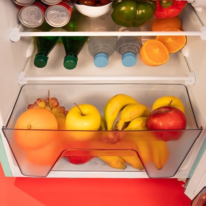 Холодильник Cecotec Bolero CoolMarket 2D Origin 86L: Ретро дизайн, 86 літрів, клас E, зелений колір