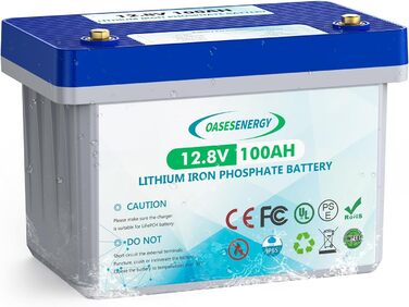 Акумулятор 12V 100AH, 100A BMS, 15 000 циклів, 10 років, для сонячних батарей, автофургонів, човнів, кемпінгу, 4