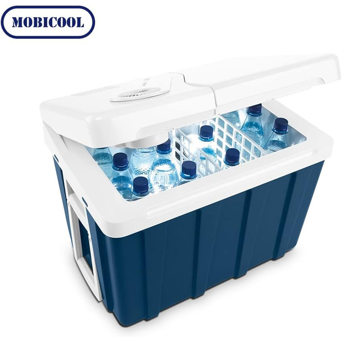Автомобільний холодильник Mobicool MQ40W 39л, 12/230V, з колесами, блакитний - для авто, човна, кемпера