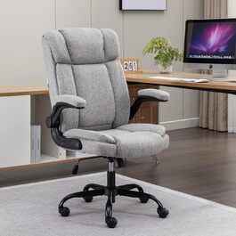 Офісне крісло LIYURUI, ергономічне, з відкидними підлокітниками, гойдання на 110, чохол з дихаючої тканини