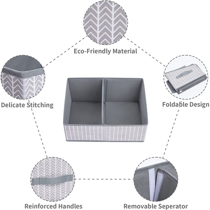 Кошик для зберігання DIMJ, великі ящики для зберігання у формі трапеції, складні ящики для зберігання з ручкою, ящик для зберігання, Кошики для зберігання в шафі, набір з 3 тканин (42 x 20 x 28 см, хвилястий світло-сірий)