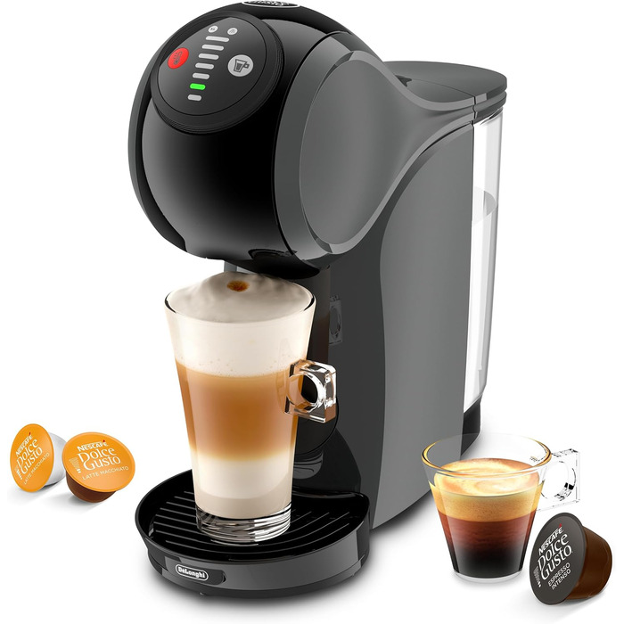 Кавомашина NESCAFÉ Dolce Gusto Genio S автоматична, сірий колір, стартовий набір з 6 пачок кави STARBUCKS by NESCAFÉ Dolce Gusto