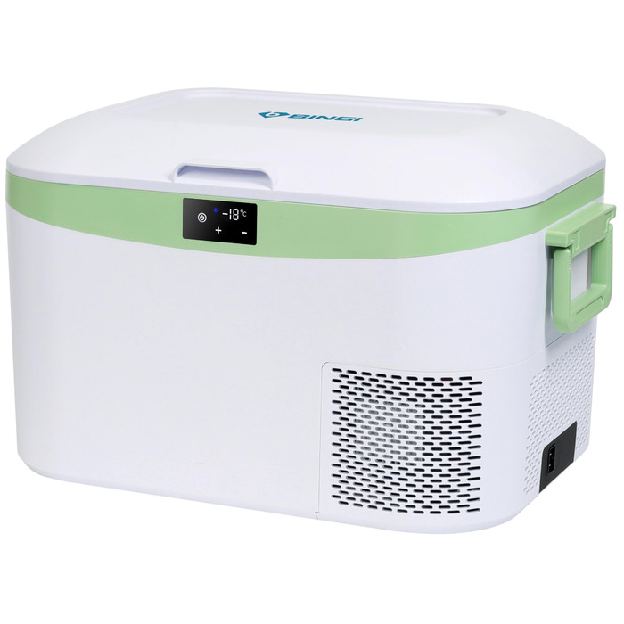 Автохолодильник BINGI 18л портативний 12/24V та 230V, міні-морозильник для авто, кемпінгу, дому (15°C до -18°C), білий