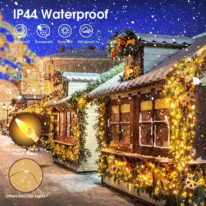 Гірлянда 100 м 800 LED для вулиці та дому, водонепроникна, 8 режимів, з пультом, таймером, для Хелловіну та Різдва