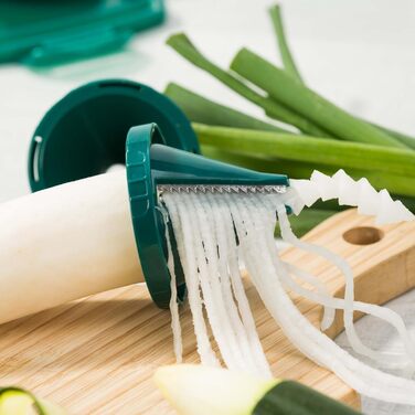 Genius Nicer Dicer Fusion Smart Julietti - Багатофункціональний набір для нарізки овочів та фруктів, 16 частин, зелений