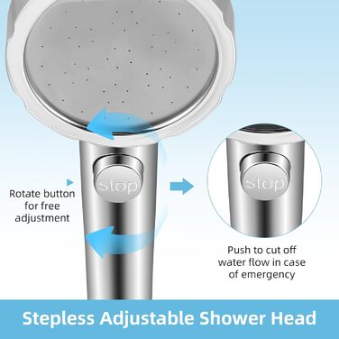 Портативна електродушова система для кемпінгу з акумулятором 6000mAh, фільтрацією, покажчиком температури та шлангом 2м