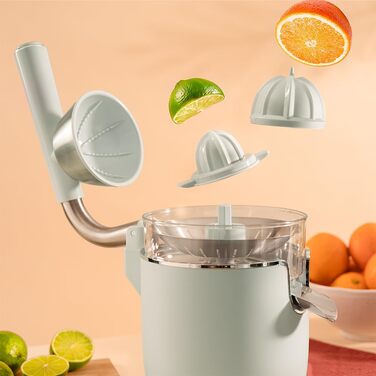 Електрична цитрусова преса Cecotec Xqueeze RetroJuice 1000 Green - 1000W, нержавіючий фільтр, 2 конуси різного розміру