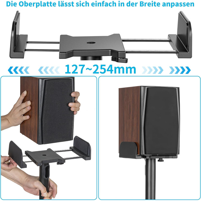 Підставка для колонок OUUTMEE, пара, до 10 кг, з кабелеуправлінням, регулювання висоти, сумісна з багатьма моделями