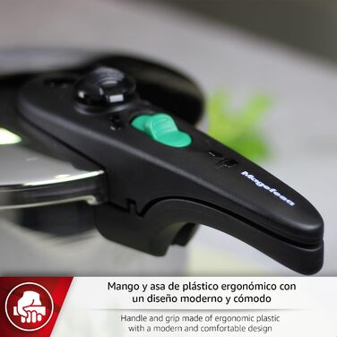 Набір сковорідок Magefesa Athenas 4+6L з корзиною та скляною кришкою, нержавіюча сталь 18/10, індукційне дно, термодифузійне дно