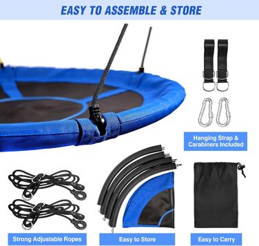 Шоукель REDCAMP Ø 110 см, водостійкий Textilene, для саду та майданчика, блакитний