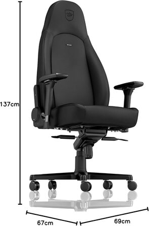 Крісло ігрове Noblechairs ICON Cognac/Schwarz - ергономічне, 150 кг, з подушками
