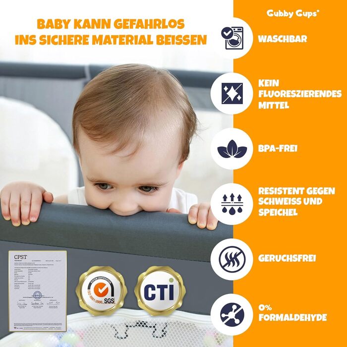 Дитячий лабіринт GUBBY GUPS® з басейном для кульок, баскетбольним кільцем та ворітами для футболу, 188x124x66 см, як допомога для ходьби (сірий, з ігровим килимком, 50 кульок, 4 кільця, 1 сумка)