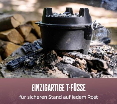 Набір голландської печі Grillfürst Dutch Oven BBQ DO 9 (9 л) з кришкою 35 см, підставкою, очищувачем та пастою для догляду + 2 шт. голландська піч Grillfürst DO 12 XXL