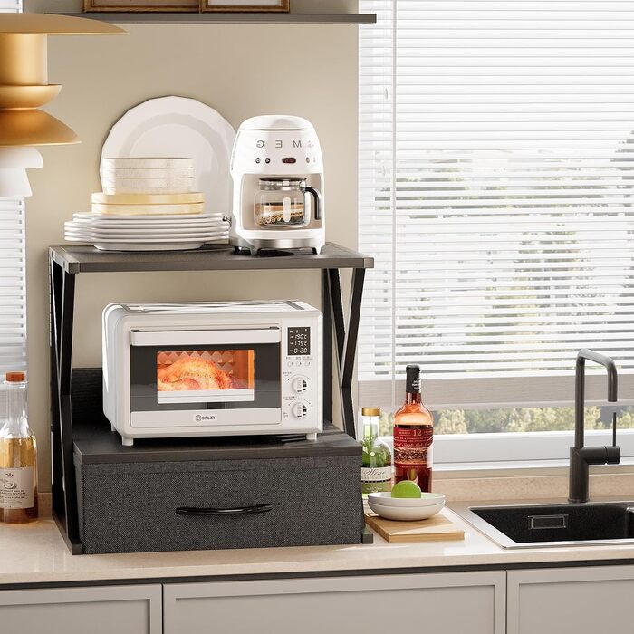 Підставка для принтера з ящиком, стіл-організатор, чорний. Підходить для офісу, дому, школи, копіювальних машин та сканерів