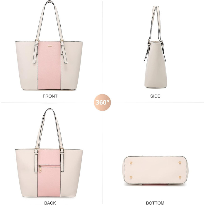 LOVEVOOK Набір сумок для жінок: гаманець, сумка через плече, сумка з ручкою, 3 шт., рожевий Y