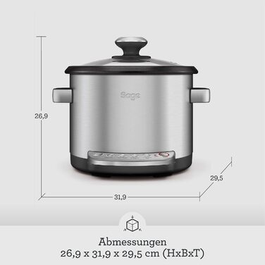 Мультиварка Sage The Risotto Plus: рисоварка, мультикухня, повільна плита, 3.7 л, нержавіюча сталь