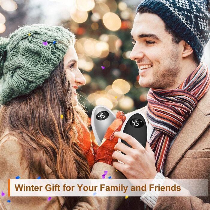 Електричний грілка для рук Powerbank 5200mAh, USB, для кемпінгу, катання на лижах, подарунок на зиму (срібний)