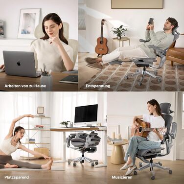 Офісний стіл HINOMI H2 Pro з ергономічною підтримкою попереку, регульованою підголівником та підлокітниками, до 150 кг, дихаюча сітка, поворотний крісло для дому та офісу, сірий