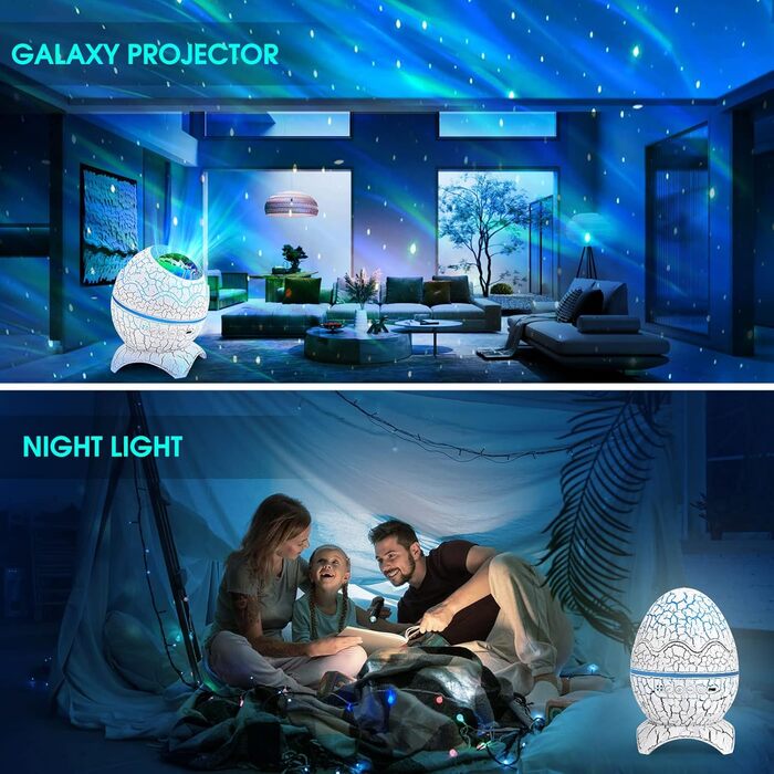 Проєктор зоряного неба LED Sternenhimmel з Bluetooth, нічник-планетарій з пультом, ефекти північного сяйва, білий шум, для дітей та дорослих