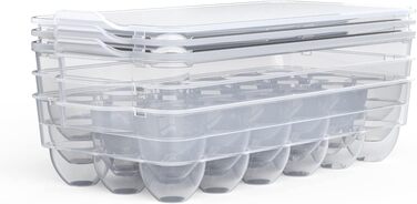 Тримач для яєць з кришкою, прозорий, 3 шт, пластиковий контейнер для яєць у холодильник, 18 яєць