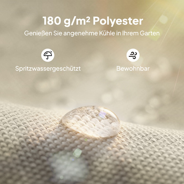 Замінний дах для перголи, сонцезахисний тент для навісу тераси, замінна тканина даху для павільйону 3 x 3 м, розміром 298x293 см, кремово-білий