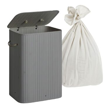 Кошик для білизни Relaxdays з бамбука та кришкою