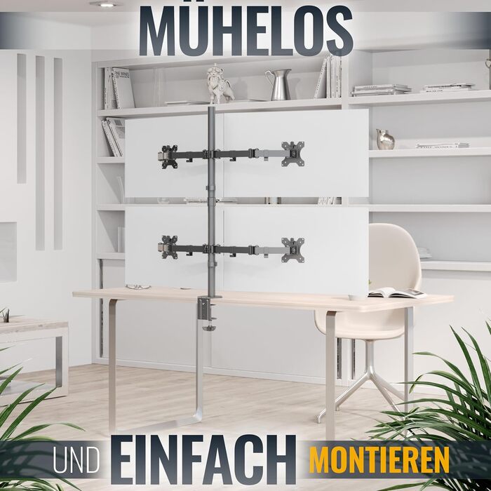 Підставка для монітора RICOO для 2 моніторів, Dual Monitor Arm, TS5811, 15-27 дюймів