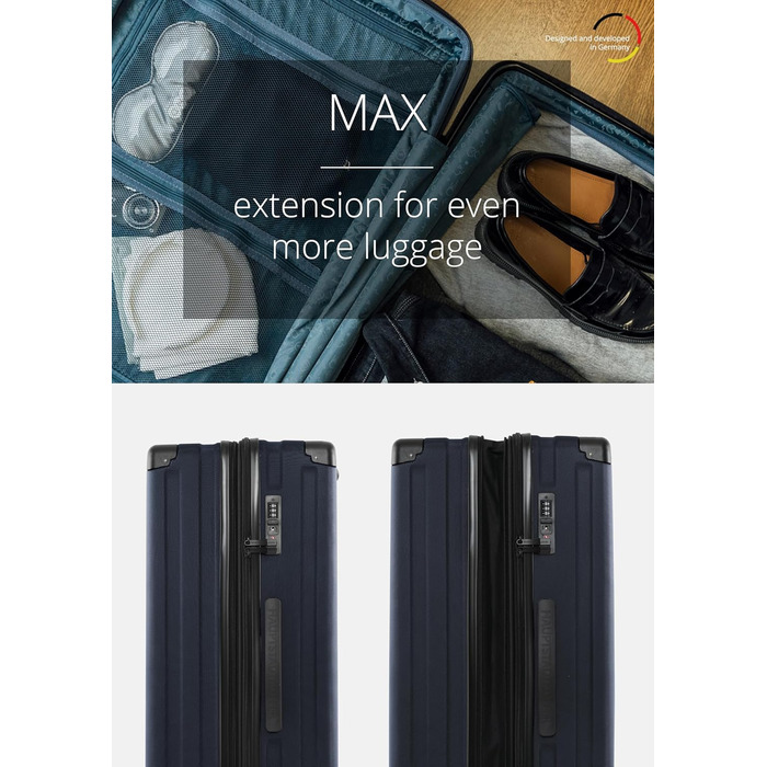 Набір валіз Hauptstadtkoffer Q-Damm (S+L) - 2 шт., TSA, темно-синій колір, Rollkoffer, валіза для подорожей