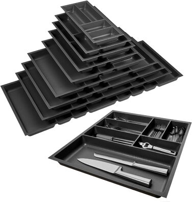 Лоток для столових приборів ORGA-BOX 2 для шухляди Nobilia 46,1x50,9 см антрацит