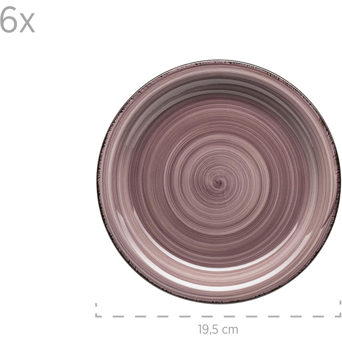 Набір посуду MÄSER Bel Tempo II (30 предметів) для 6 осіб, ручної роботи, блакитний, кераміка, Steingut (Berry)